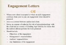 What should go into an engagement letter