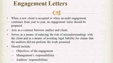 What should go into an engagement letter