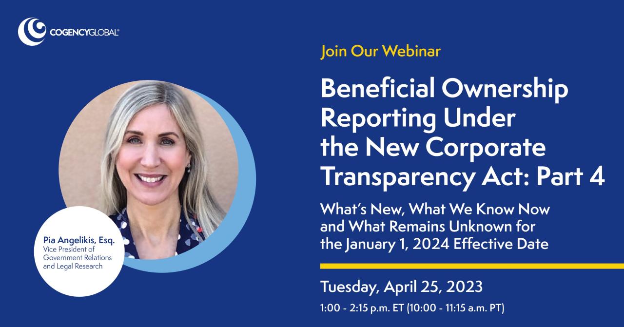 What is the corporate transparency act and who it will impact